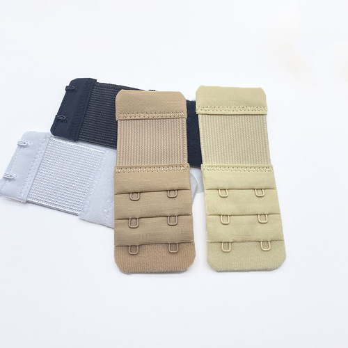 Underwear accessories 3.8cm three rows and two buttons nylon extension buckle bra elastic elastic band buckle distance 1.9CM extended buckle