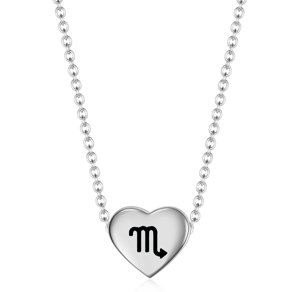 Simple Style Constellation Heart Shape Stainless Steel Titanium Steel Necklace 1 Piece display picture 3