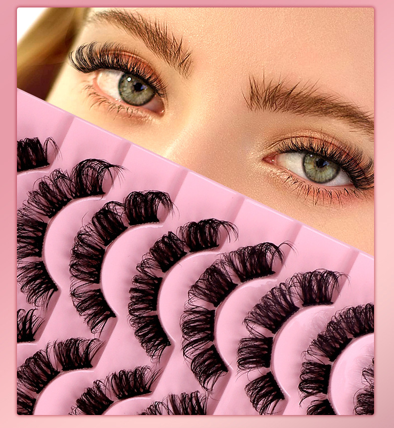New in-stock DD large-curved Russian curly segmented false eyelashes 10 pairs, single cluster DIY European and American thick eyelashes undefined