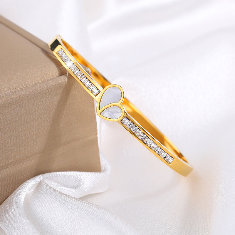 Coreano amor conchas de pulsera estrella de niñas personalidad de alto nivel red 18k oro real pulsera de acero galvanizado