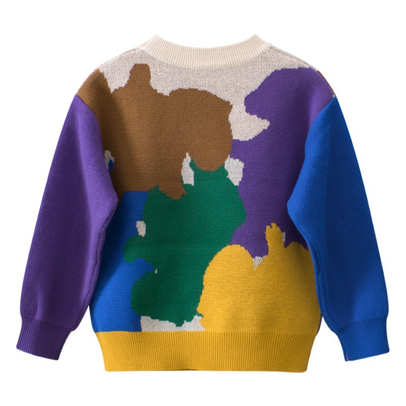27 niños ropa de estilo coreano para niños suministro transfronterizo otoño e invierno nuevo suéter para niños ropa de bebé para niños prendas de punto al por mayor