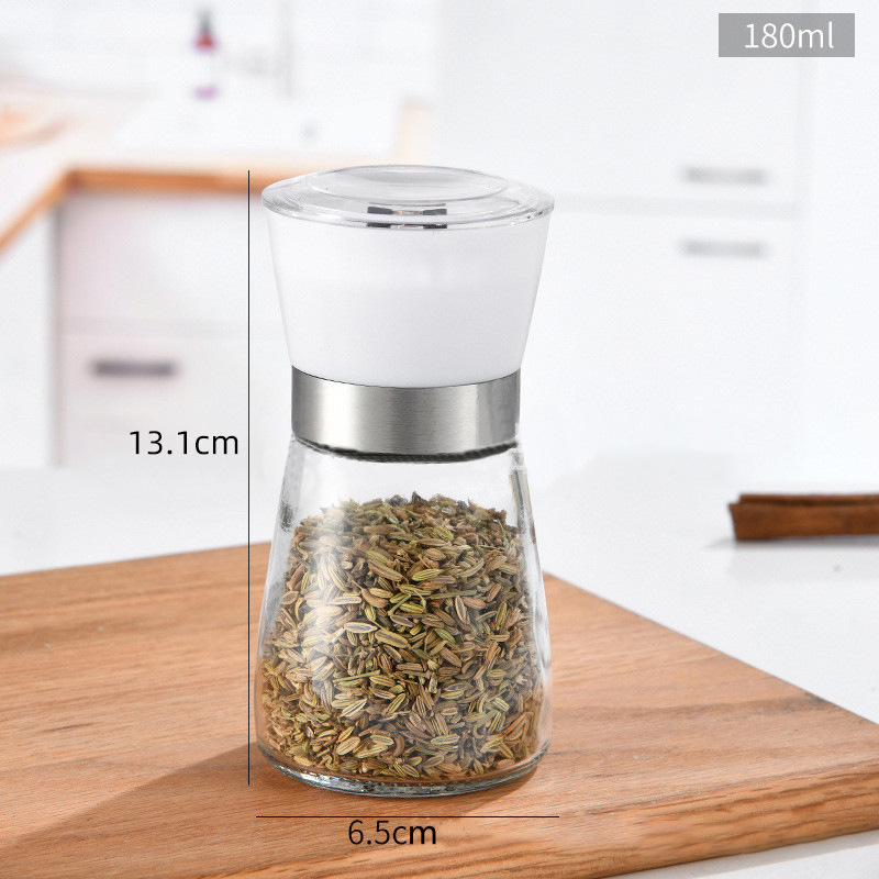 现货手动研磨器家用不锈钢厨房海盐胡椒研磨瓶调料瓶撒料玻璃瓶子|undefined