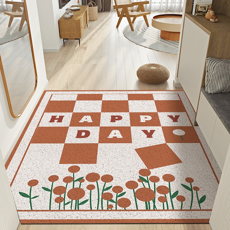 Buy quality Nordic Silk Circle Grid Floor Mat Can Be Cut To Scrape Mud