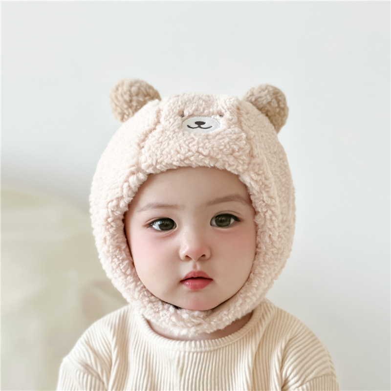 Sombreros para bebés en invierno, gorras de peluche coreanas para niños y niñas, gorras de peluche para niños, gorras de protección de oídos calientes, gorras de invierno para niños
