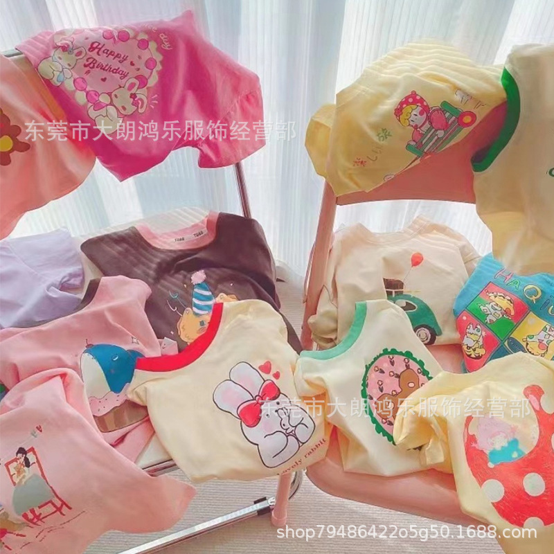 Summer Hot-Selling New Children's Short-Sleeve T-Shirts, American-Style Trendy Printed T-Shirts for Boys and Girls, Popular Cross-Border Export Items