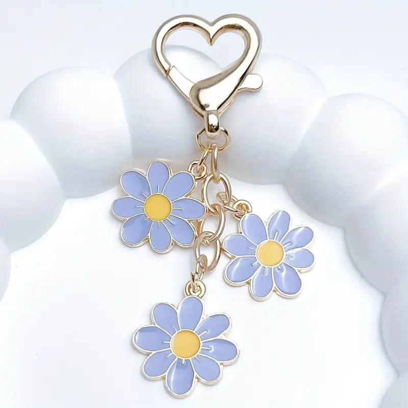 Charming Sunflower Keychain - Zinc Alloy Enamel Finish
