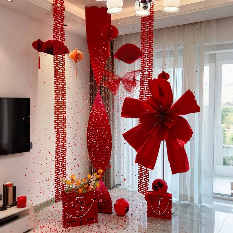 Wedding Room Decoration Set Wedding Decoration for the Groom and Bride's Bedroom, New House, Living Room, Origami Garland Room Full Set