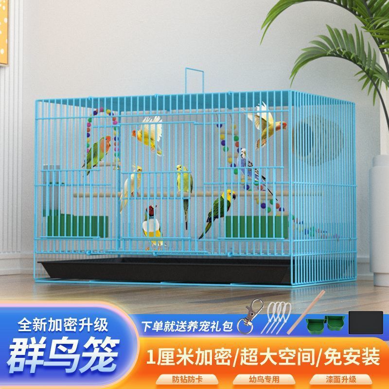 鸟笼子鹦鹉八哥玄凤笼升级款加密金属折叠笼特大号包邮|undefined