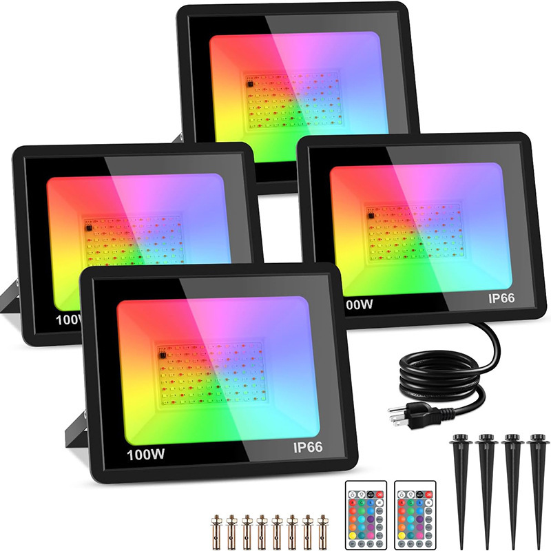 Led Floodlight Outdoor Rgb Floodlight Tree Light Colorful Engineering Courtyard Landscape Light Color Changing Greening Garden