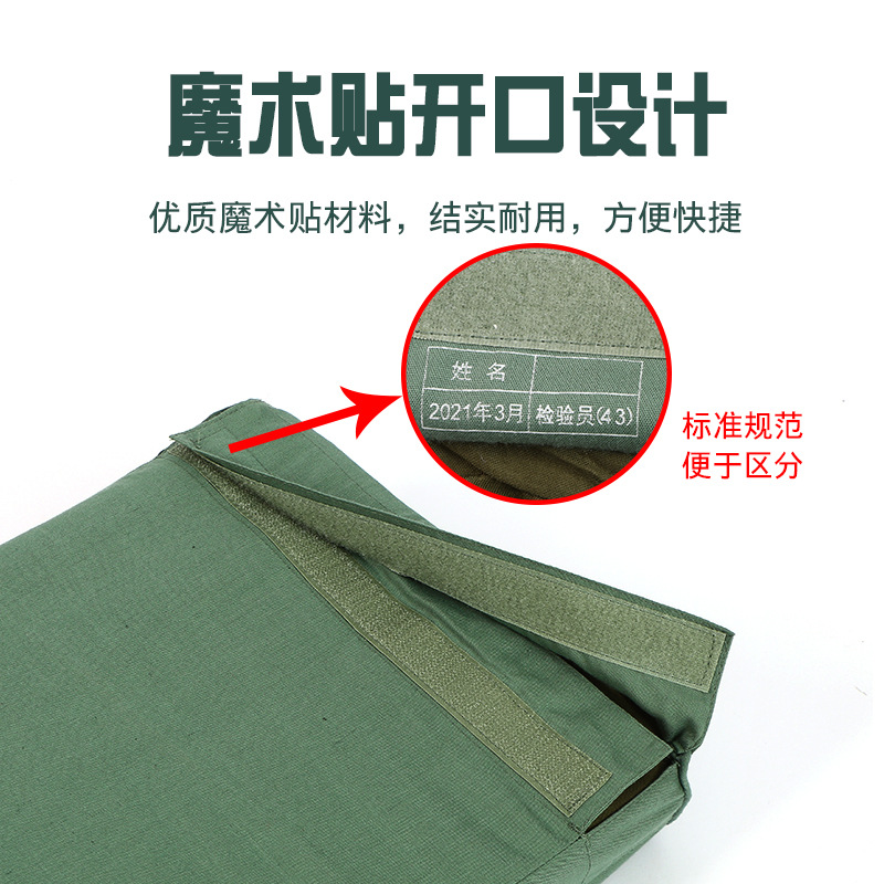 Wholesale Manufacturer Hard Cotton Formed High and Low Pillow 04 Pillow Green Training Pillow Single Person Pillow for Dormitory