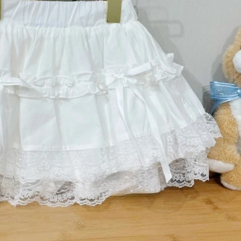 Falda de pastel de algodón fino para niñas 2025 verano nuevo estilo de encaje para niños falda de hadas falda linda para bebés