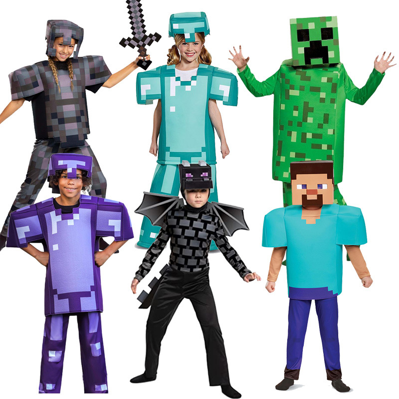 Minecraft Costume Diamond Alloy Halloween Game Costume Children's Clothing Role-Playing Cosplay Ender Dragon