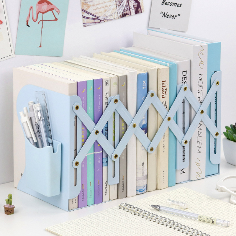 Soporte de libro de dibujos animados simple soporte de libro retráctil escritorio plegable de almacenamiento de libro stretch Book stand papelería al por mayor