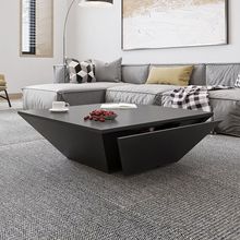 北欧创意造型异形茶几简约设计师黑色客厅家具现代个性正方形茶几