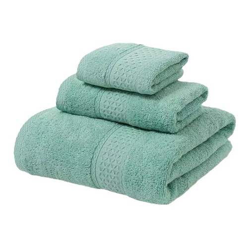 Pure cotton minimalist style foreign trade gift towel set cross-border cotton towel bath towel square towel three-piece set broken embroidery customization
