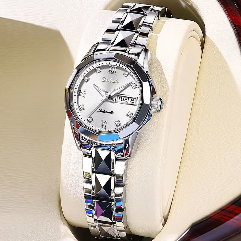 Dropshipping Fully Automatic Quartz Watch for Ladies Couple Korean Version Simple High Quality Dual Calendar Fully Automatic