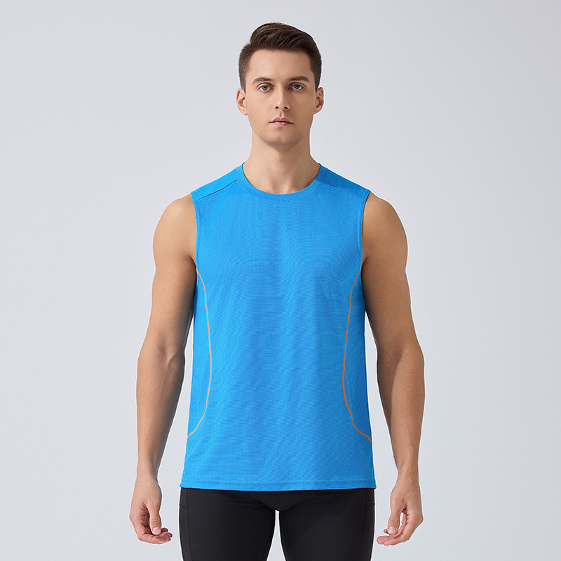 Chalecos deportivos transfronterizos chalecos europeos y estadounidenses delgados chalecos de secado rápido en verano, hombres corriendo Fitness camiseta sin mangas transpirable Top image 10