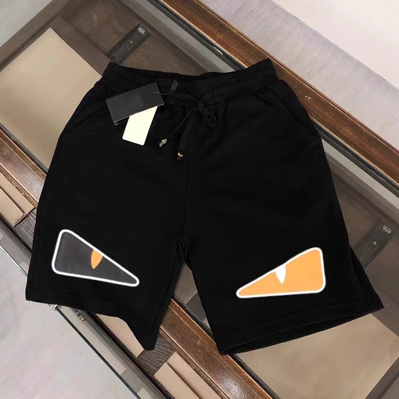High-Quality Cross-Border Ice Silk Shorts Men's Summer New Shorts Men's Little Monster Eyes Drawstring Men's and Women's Shorts