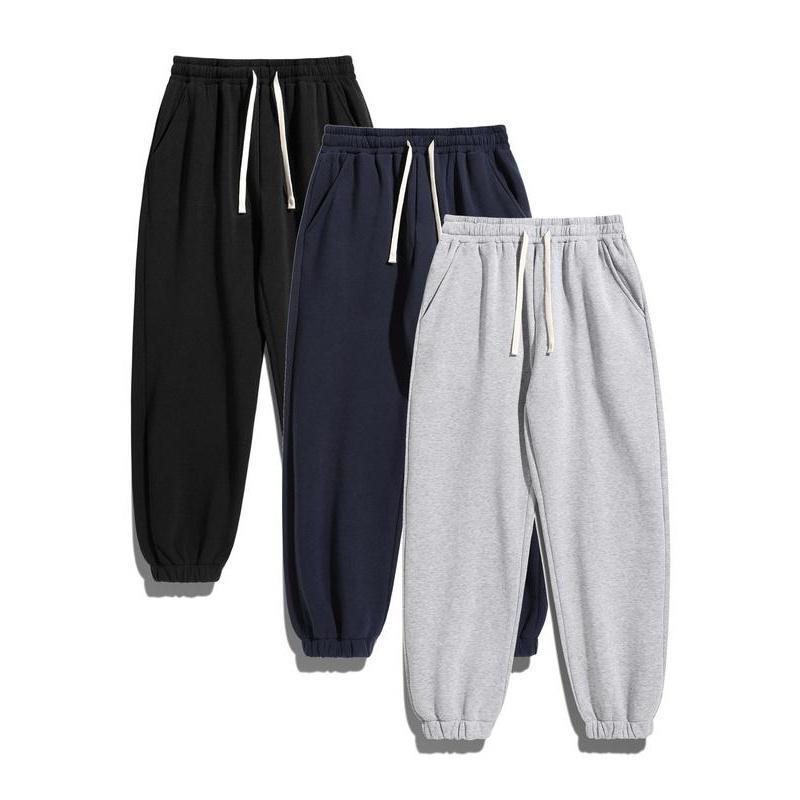 Men's Solid Thermal Lined Drawstring Waist Pants Casual|undefined