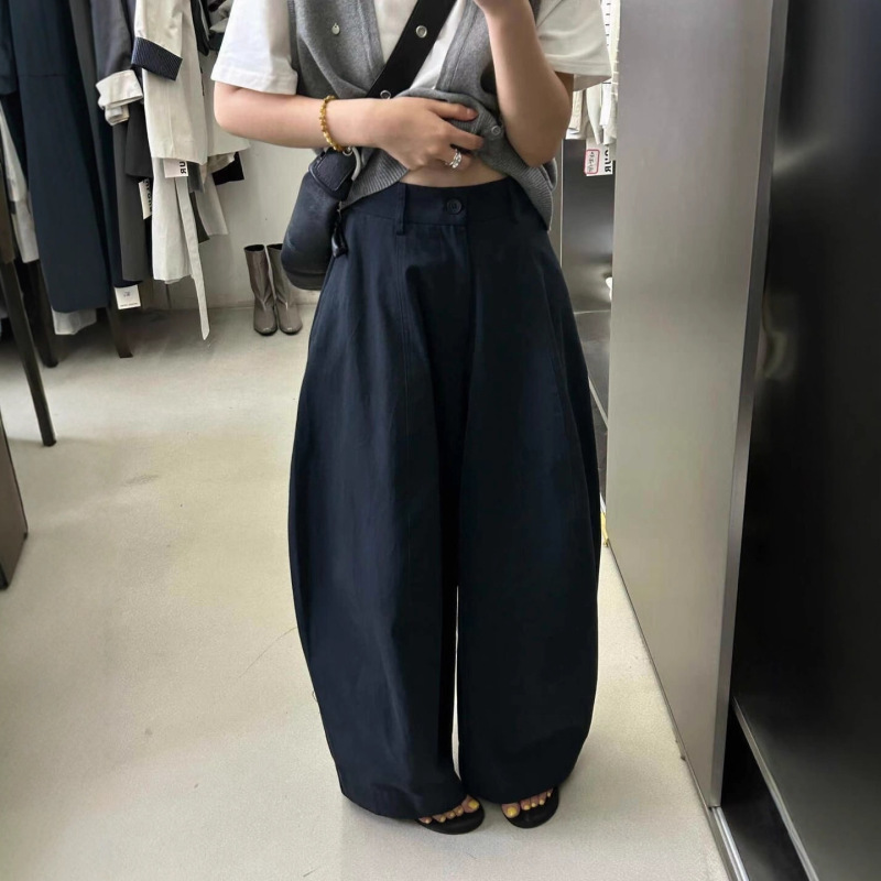弯刀休闲裤女2025秋季高级感韩系松弛感宽松百搭香蕉镰刀裤子长裤|undefined