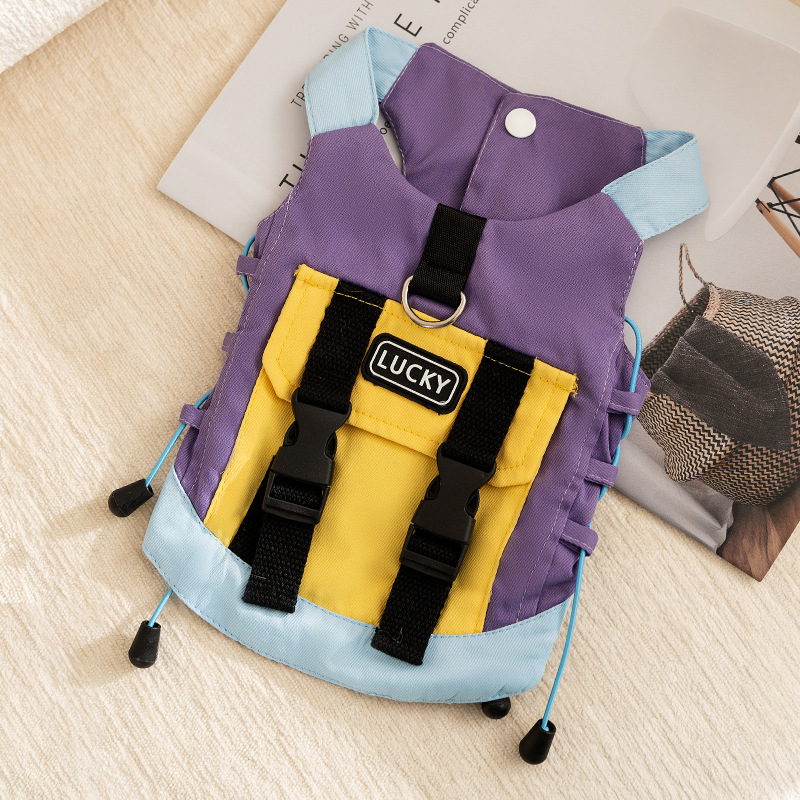 Otoño y invierno perros salen mochila tipo cinturón para perros pequeños y medianos chaleco Teddy Bear traje de asalto ropa de perro mascota