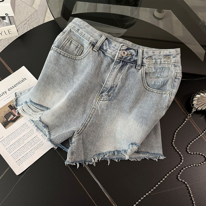 Women's Clothing Sweet Fashion Casual Suit For Women Summer New Round Neck Printed Embroidered T Shirt Loose Denim Shorts Two Piece Suit Trendy_ecoleips.com