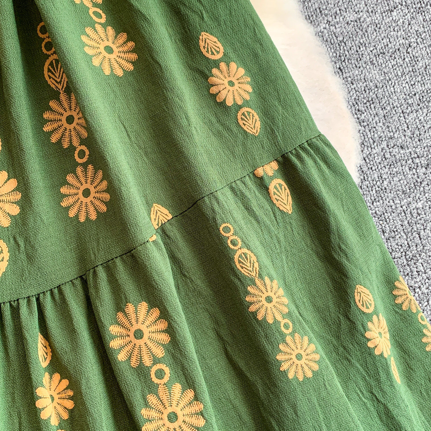 Women's French Retro Heavy Embroidery Lapel Dress Korean Style Single-Breasted Slimming Ruffled Long Skirt Summer Dress_ecoleips.com