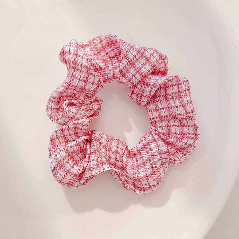 Encaje de flor coreana Encaje de intestino grueso Anillo de cabello femenino Cabeza de flor de viento pastoral Cuerda de cabeza de bola de gran tamaño Accesorios para el cabello de alta calidad