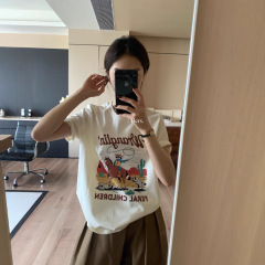 Hers一勺甜韩系建议动漫卡通印花宽松显瘦休闲圆领短袖T恤女92266