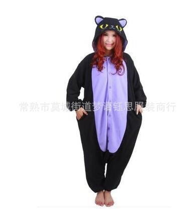 GENG fantasma pareja pijamas otoño e invierno cálido cremallera homewear Franela inodoro versión animal de dibujos animados pijamas de una pieza