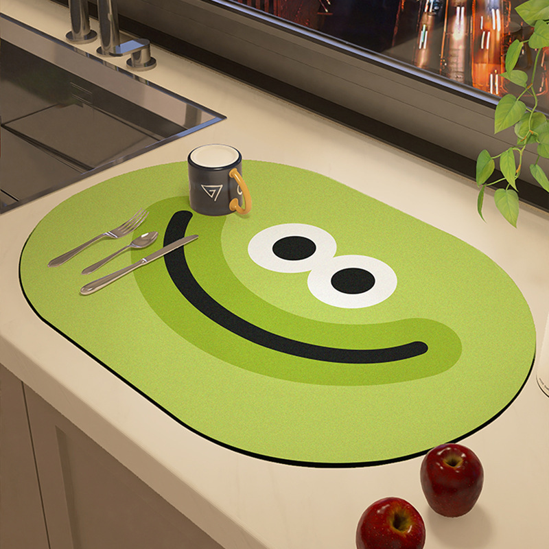 Diatom Mud Cartoon Expression Pack Floor Mat Bar Absorbent Mat Dish Drying Mat Kitchen Mat Countertop Drain Mat Diatom Mud Cartoon Expression Pack Floor Mat Bar Absorbent Mat Dish Drying Mat Kitchen Mat Countertop Drain Mat