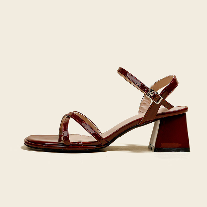 Cross-Strap Open-Toe Trendy Summer New Style Backless Sandals with Soft Sole, Thick Sole, Chunky Heel, Simple Sandals for Women Cross-Strap Open-Toe Trendy Summer New Style Backless Sandals with Soft Sole, Thick Sole, Chunky Heel, Simple Sandals for Women