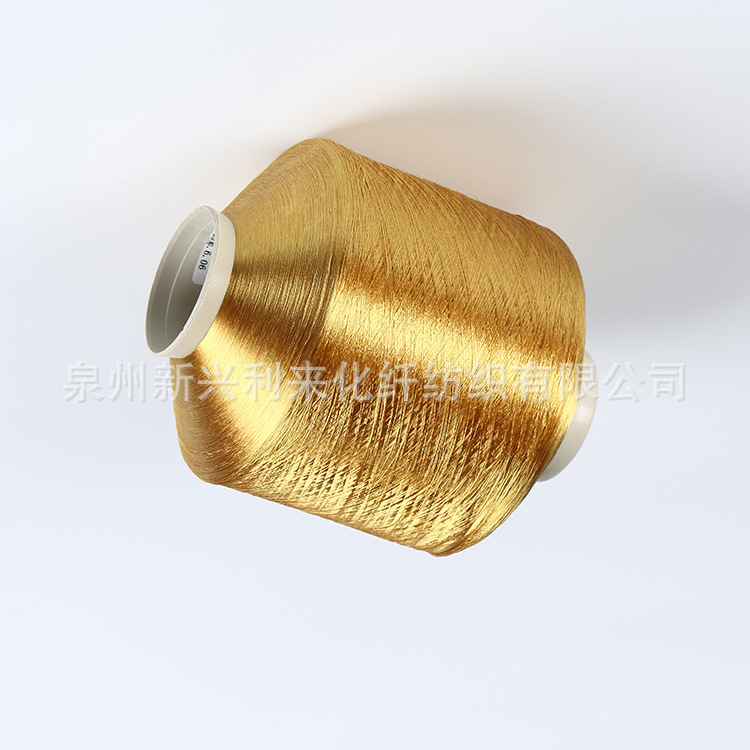 화학 섬유 제조 업체 워프 재고 공급 폴리 에스테르 FDY 밝은 금 멀티 컬러 실크 고탄성 실크 액세서리 상표