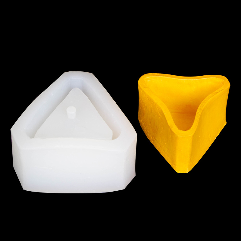 Triángulo geométrico maceta cemento molde de silicona yeso suculento maceta decoración plantación maceta decoración molde de silicona