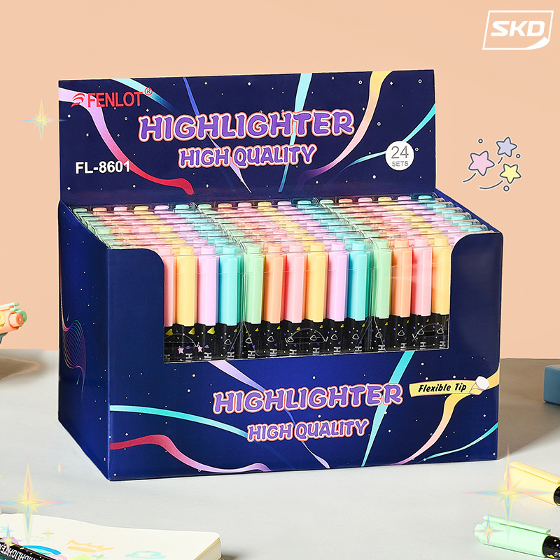 6 colores Macarón conjunto de marcadores de aprendizaje marcador de colores brillantes y suaves DIY bolígrafo creativo en stock