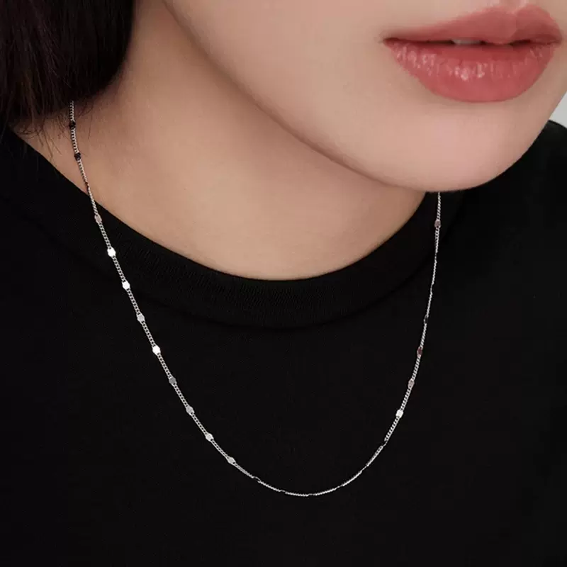 925纯银项链批发女闪片链蛇骨链高级感小众设计ins风气质饰品配饰