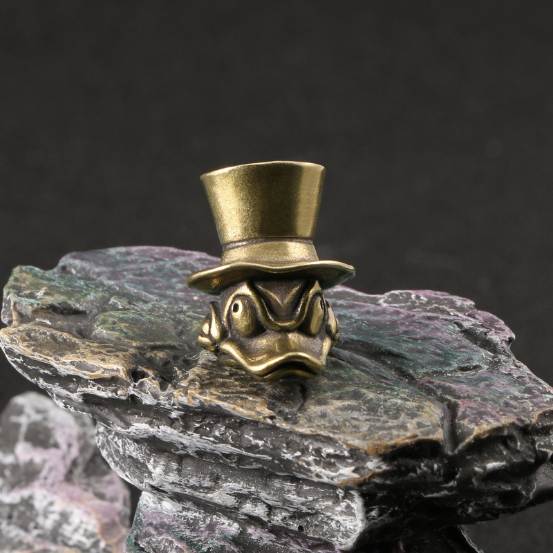 Secondary Cartoon Antique Brass Duck Keychain Pendant Small Ornaments Duck Animal Hanging Ornaments DIY Umbrella Rope Accessories