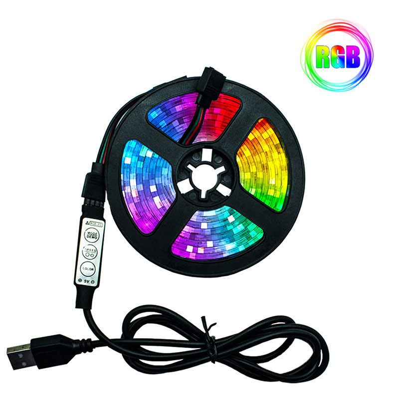 クロスボーダースポット LED ライトストリップキット 5050rgb 変色 5v 低電圧 Bluetooth リモコン付き 24 キー防水雰囲気ライト|undefined