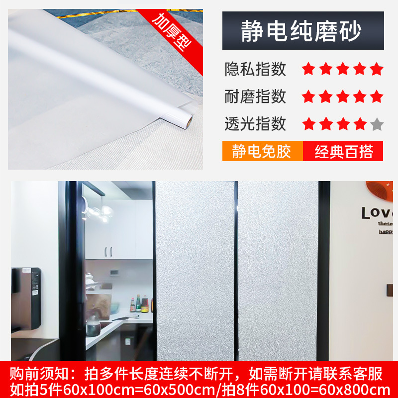 정전기 순수 무광 (정전기 흡착 추가 두께) 자연스러운 투광 [동일 폭으로 구매]