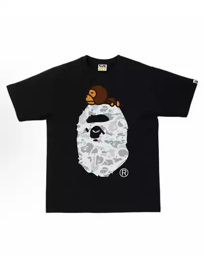 Bape Trendy Brand Ape Head Heavyweight Pure Cotton Short-Sleeve Shark Monkey Unisex T-Shirt Top Cross-Border Certified Supply