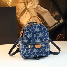 正品牛仔布小双肩包2025新款超火小背包复古高级感迷你小书包女