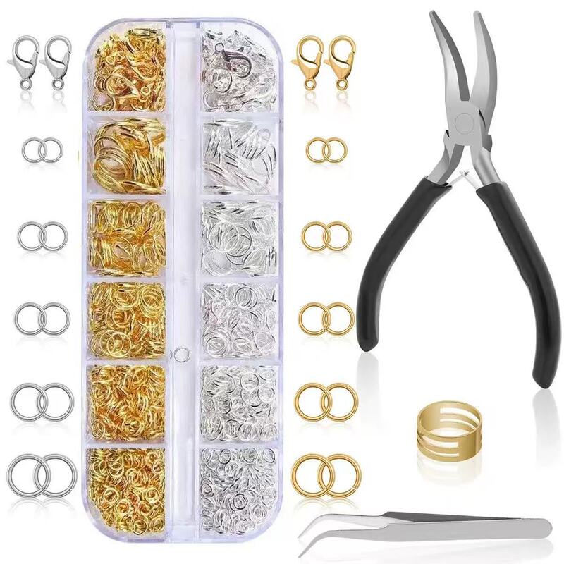 12-Grids Lobster Clasp Open Ring Single Ring Accessories Material DIY Multi-Functional Tool Pliers Jewelry Accessories Boxed