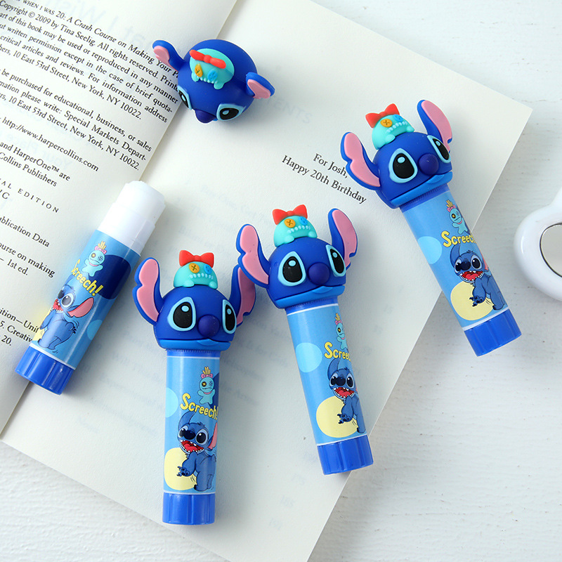 Dibujos animados azul azul pegamento sólido estudiante silicona portátil pegamento sólido bricolaje hecho a mano barra de pegamento de alta viscosidad