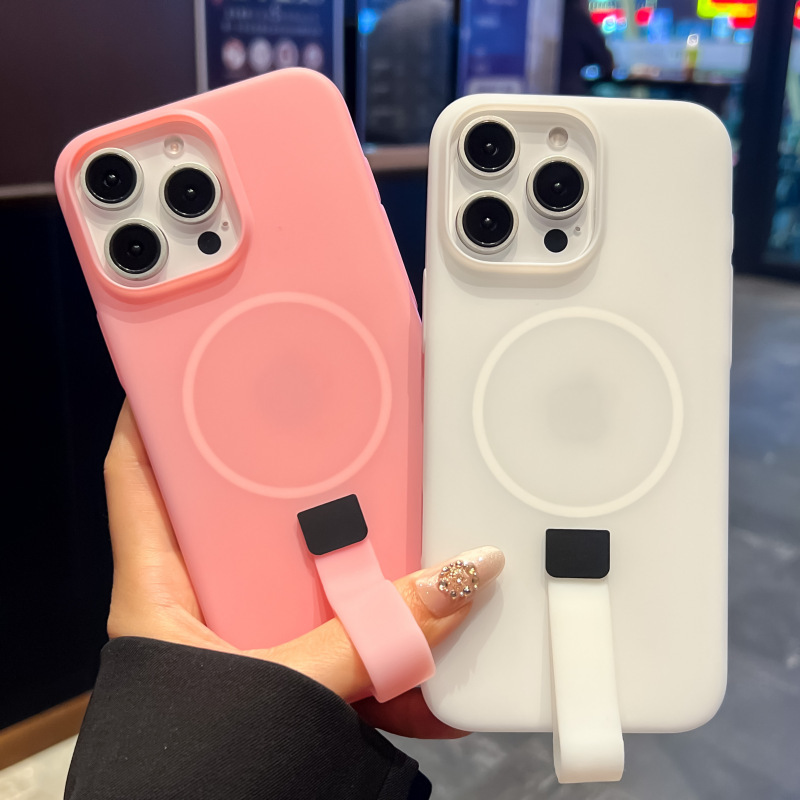 创意带挂绳适用iPhone17PROMAX马卡龙肤感磁吸手机壳苹果16防摔PC|undefined