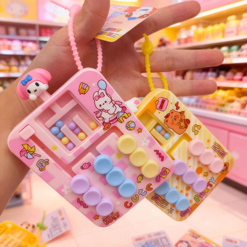 Original Creative Three-Color Moving Magnetic Bead Keychain Fun Stress-Relief Children's Educational Toy Bag Pendant Wholesale