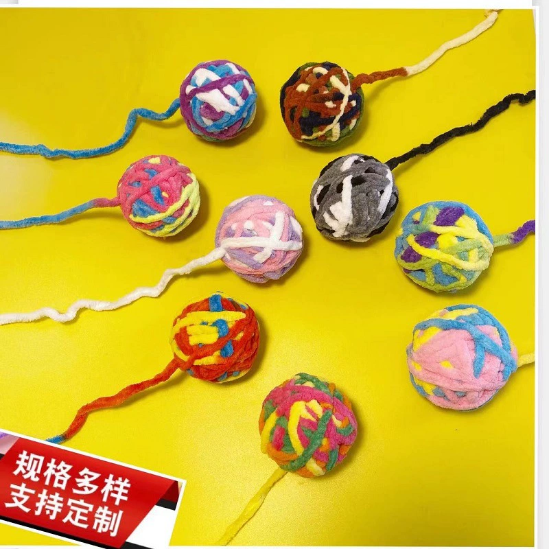 Оптовая Продажа с фабрики трансграничный шерстяной мяч колокольчик звук кошка самооблегчение скука укус кошка игрушка мяч товары для домашних животных