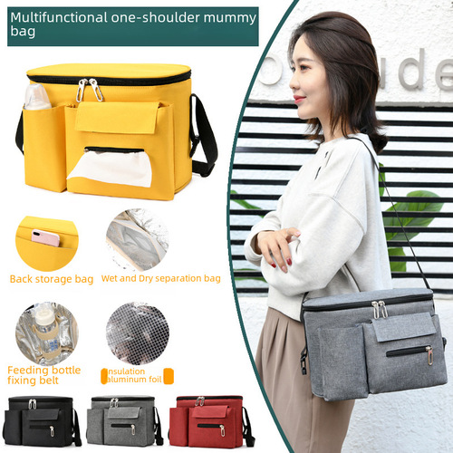 Baby stroller organizer, multi-functional car seat bag, mom's bag, thermal bag, storage bag for mothers and babies, child stroller shoulder bag