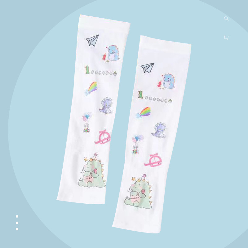 Children's Summer Sun Protection Ice Sleeve Arm Guard Cute Cartoon Baby Girl and Boy UV Protection Ice Silk Hand Sleeve Arm Cover