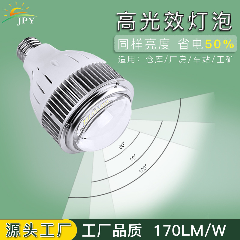 厂房仓库高天棚工业照明LED节能高光效工矿灯大球泡灯E27E40螺口