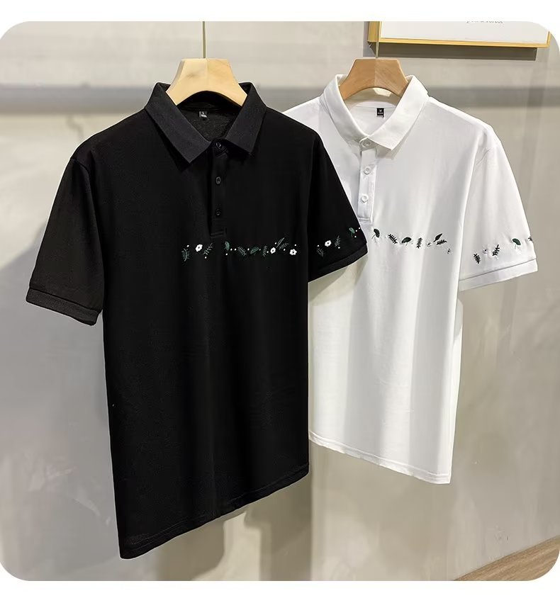 Verano nuevo estilo solapa camisa POLO tendencia de la moda masculina bordado de manga corta camisa Paul blusa casual de negocios para jóvenes hombres